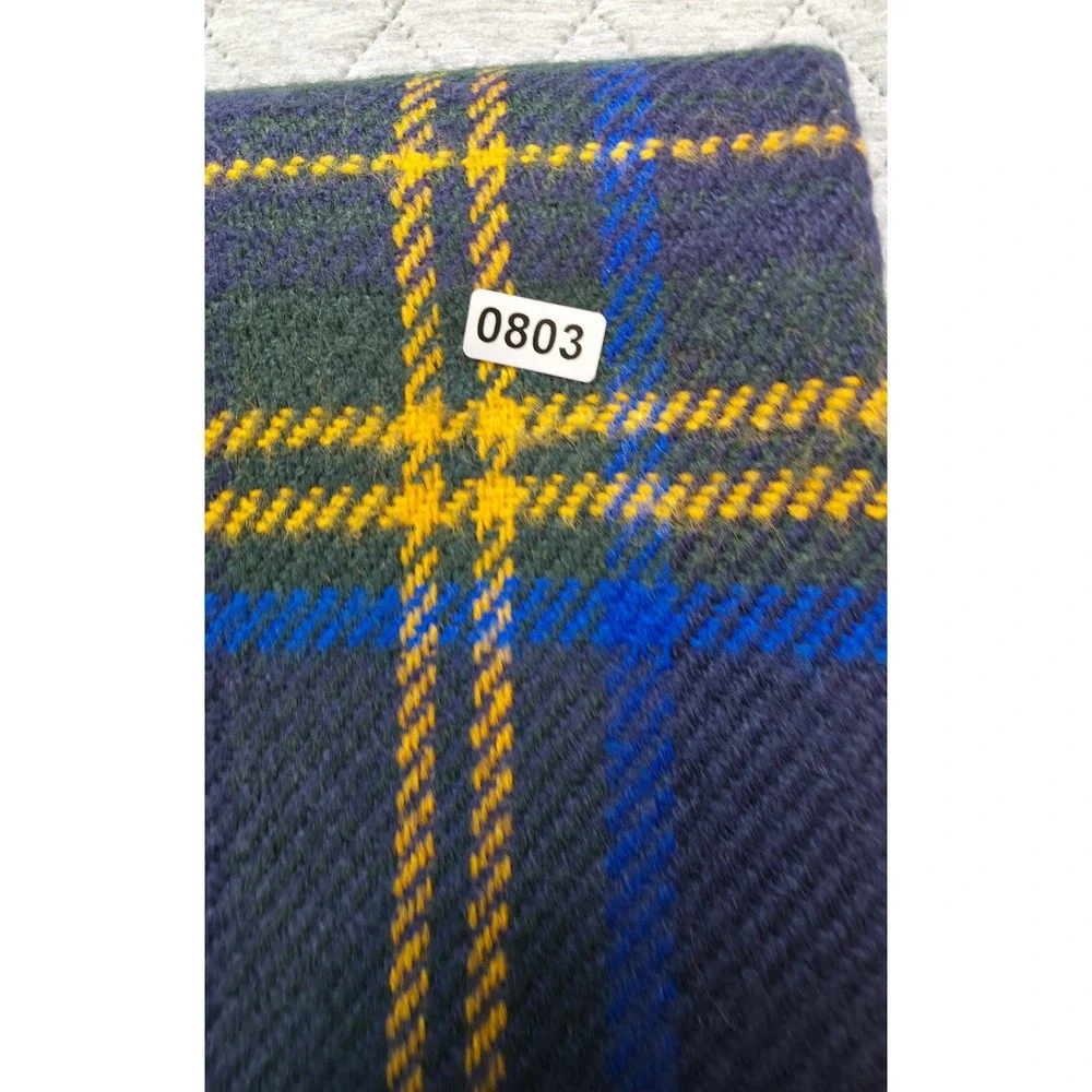 Banana Republic Scarf Unisex OS Blue Yellow Plaid Tassel New
